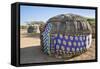 Kenya, Marsabit County, Kalacha. Semi-Permanent Dome-Shaped Homes of the Gabbra at Kalacha.-Nigel Pavitt-Framed Stretched Canvas