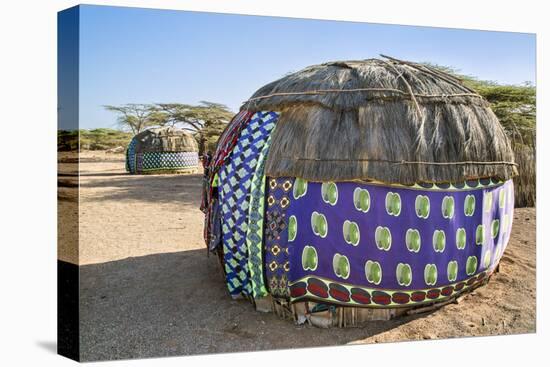 Kenya, Marsabit County, Kalacha. Semi-Permanent Dome-Shaped Homes of the Gabbra at Kalacha.-Nigel Pavitt-Stretched Canvas
