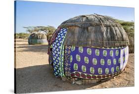 Kenya, Marsabit County, Kalacha. Semi-Permanent Dome-Shaped Homes of the Gabbra at Kalacha.-Nigel Pavitt-Stretched Canvas