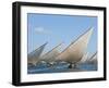 Kenya; Mashua Sailing Boats Participating in a Race Off Lamu Island-Nigel Pavitt-Framed Photographic Print