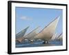 Kenya; Mashua Sailing Boats Participating in a Race Off Lamu Island-Nigel Pavitt-Framed Photographic Print