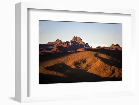 Kenya, Mount Kenya, Rutundu. Mount Kenya at Sunrise from the Northeast.-Nigel Pavitt-Framed Photographic Print