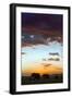 Kenya, Narok County, Masai Mara. Elephants Silhouetted Against a Beautiful Sky at Sunset.-Nigel Pavitt-Framed Photographic Print