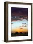 Kenya, Narok County, Masai Mara. Elephants Silhouetted Against a Beautiful Sky at Sunset.-Nigel Pavitt-Framed Photographic Print