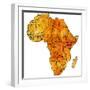 Kenya on Actual Map of Africa-michal812-Framed Premium Giclee Print