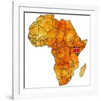 Kenya on Actual Map of Africa-michal812-Framed Art Print