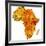 Kenya on Actual Map of Africa-michal812-Framed Art Print