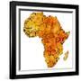 Kenya on Actual Map of Africa-michal812-Framed Art Print