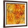 Kenya on Actual Map of Africa-michal812-Framed Art Print