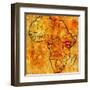 Kenya on Actual Map of Africa-michal812-Framed Art Print