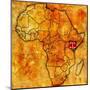 Kenya on Actual Map of Africa-michal812-Mounted Art Print