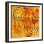 Kenya on Actual Map of Africa-michal812-Framed Art Print