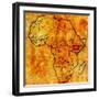 Kenya on Actual Map of Africa-michal812-Framed Art Print