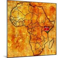 Kenya on Actual Map of Africa-michal812-Mounted Art Print