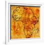 Kenya on Actual Map of Africa-michal812-Framed Art Print