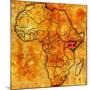 Kenya on Actual Map of Africa-michal812-Mounted Art Print