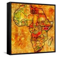 Kenya on Actual Map of Africa-michal812-Framed Stretched Canvas