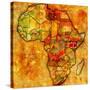 Kenya on Actual Map of Africa-michal812-Stretched Canvas