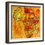 Kenya on Actual Map of Africa-michal812-Framed Art Print