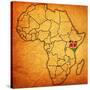 Kenya on Actual Map of Africa-michal812-Stretched Canvas