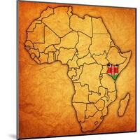 Kenya on Actual Map of Africa-michal812-Mounted Art Print