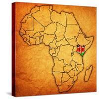 Kenya on Actual Map of Africa-michal812-Stretched Canvas