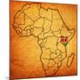 Kenya on Actual Map of Africa-michal812-Mounted Art Print