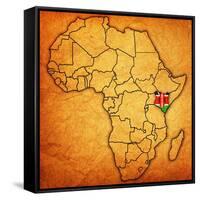 Kenya on Actual Map of Africa-michal812-Framed Stretched Canvas