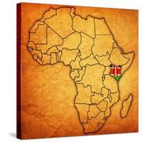 Kenya on Actual Map of Africa-michal812-Stretched Canvas