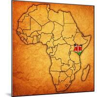 Kenya on Actual Map of Africa-michal812-Mounted Art Print