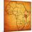 Kenya on Actual Map of Africa-michal812-Mounted Art Print