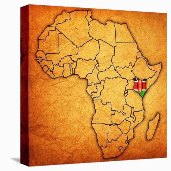 Kenya on Actual Map of Africa-michal812-Stretched Canvas