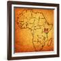 Kenya on Actual Map of Africa-michal812-Framed Art Print