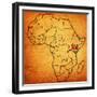 Kenya on Actual Map of Africa-michal812-Framed Premium Giclee Print