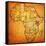 Kenya on Actual Map of Africa-michal812-Framed Stretched Canvas
