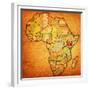 Kenya on Actual Map of Africa-michal812-Framed Premium Giclee Print