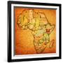 Kenya on Actual Map of Africa-michal812-Framed Art Print