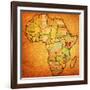 Kenya on Actual Map of Africa-michal812-Framed Art Print