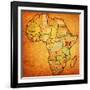 Kenya on Actual Map of Africa-michal812-Framed Art Print