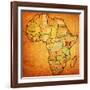 Kenya on Actual Map of Africa-michal812-Framed Art Print