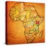 Kenya on Actual Map of Africa-michal812-Stretched Canvas