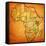 Kenya on Actual Map of Africa-michal812-Framed Stretched Canvas