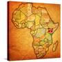 Kenya on Actual Map of Africa-michal812-Stretched Canvas