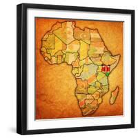 Kenya on Actual Map of Africa-michal812-Framed Art Print