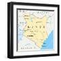 Kenya Political Map-Peter Hermes Furian-Framed Art Print