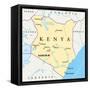 Kenya Political Map-Peter Hermes Furian-Framed Stretched Canvas