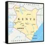 Kenya Political Map-Peter Hermes Furian-Framed Stretched Canvas