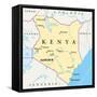 Kenya Political Map-Peter Hermes Furian-Framed Stretched Canvas