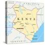 Kenya Political Map-Peter Hermes Furian-Stretched Canvas