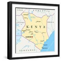 Kenya Political Map-Peter Hermes Furian-Framed Art Print